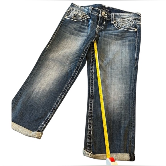 Vigoss Blue Ankle Cropped Jeans with Vintage Wash - Picture 8 of 9